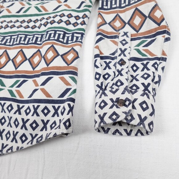 CHAPS Brushed Cotton Moose Shirt Men's XL Thick Chamois Collared Button Up - Picture 6 of 12